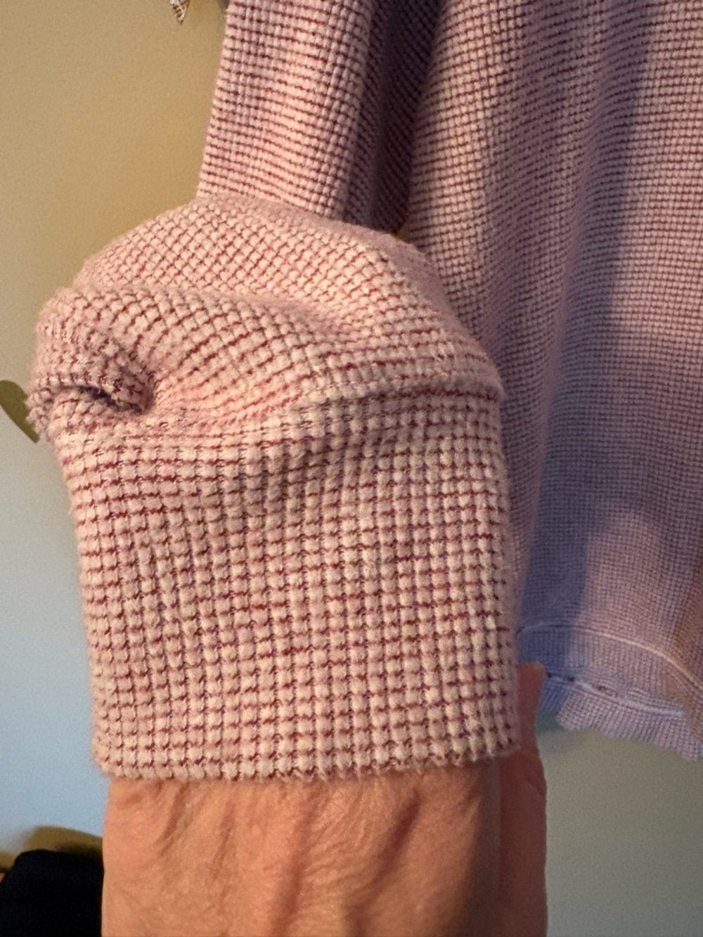 Aerie "Forever Real" Pink Waffle Knit Oversized Crewneck Sweater - Picture 6 of 15